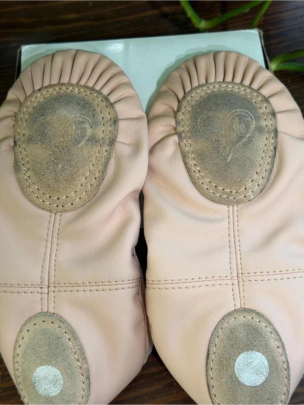 Stelle Pink Leather Split Sole Ballet Slippers Shoes Unisex Size 10M-11M